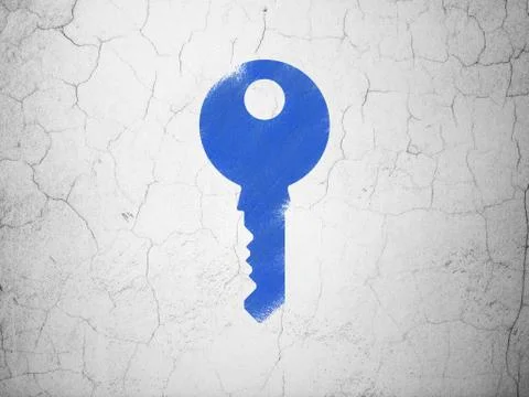 Privacy concept: Key on wall background Stock Illustration