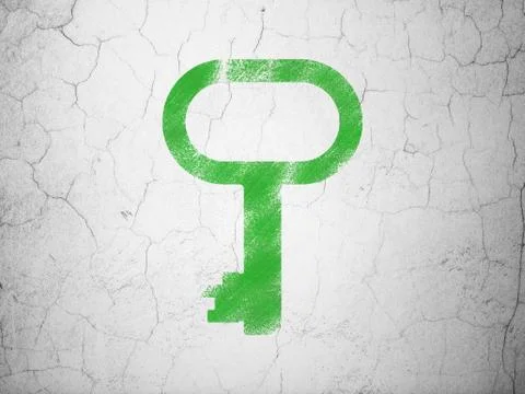 Privacy concept: Key on wall background Stockillustratie