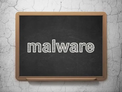 Privacy concept: Malware on chalkboard background Stock Illustration