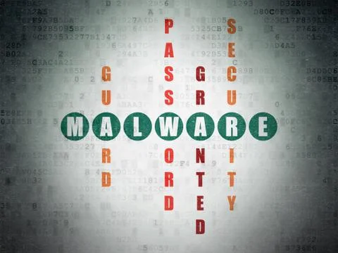 Privacy concept: Malware in Crossword Puzzle Stock Illustration