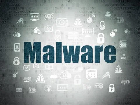 Privacy concept: Malware on Digital Data Paper background Stock Illustration