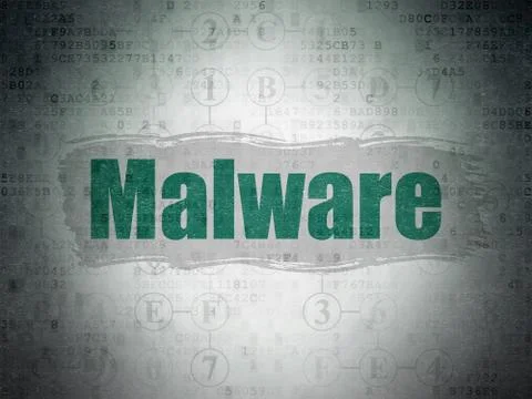 Privacy concept: Malware on Digital Data Paper background Stock Illustration