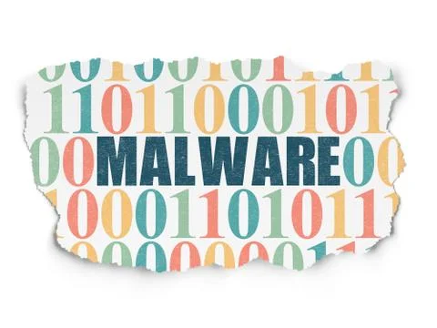 Privacy concept: Malware on Torn Paper background Stock Illustration