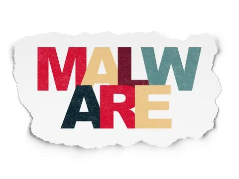 Privacy concept: Malware on Torn Paper background Stock Illustration