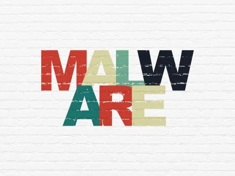 Privacy concept: Malware on wall background Stock Illustration
