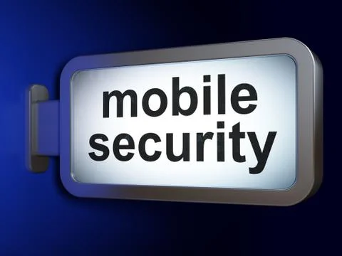 Privacy concept: Mobile Security on billboard background Stock Illustration