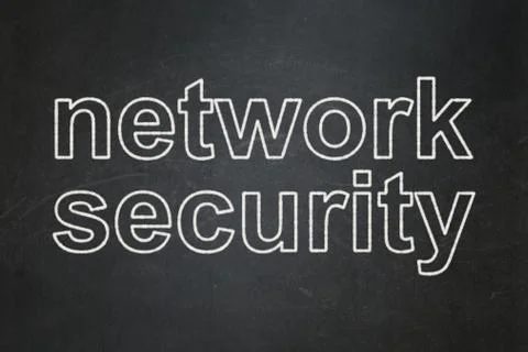 Privacy concept: Network Security on chalkboard background 스톡 일러스트