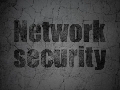 Privacy concept: Network Security on grunge wall background Stock Illustration