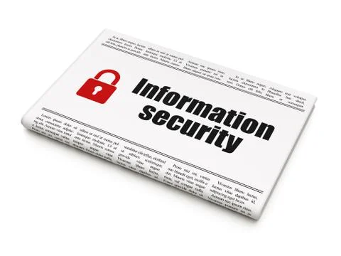 Privacy concept: newspaper with Information Security Stock Illustration