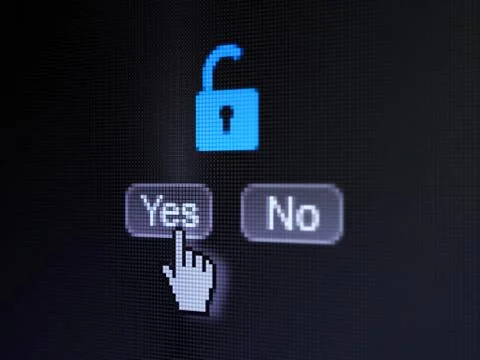 Privacy concept: Opened Padlock on digital computer screen Stock-Illustration