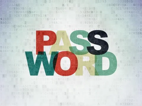 Privacy concept: Password on Digital Data Paper background Stock Illustration