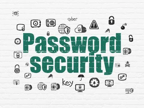 Privacy concept: Password Security on wall background Stock Illustration