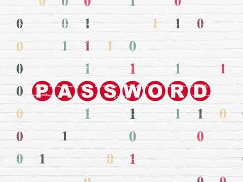 Privacy concept: Password on wall background Stock Illustration