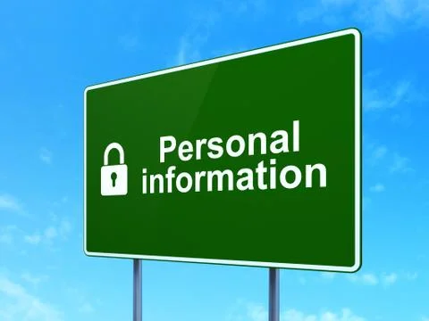 Privacy concept: Personal Information and Closed Padlock on sign Illustrazione stock