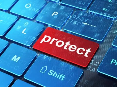 Privacy concept: Protect on computer keyboard background イラスト素材
