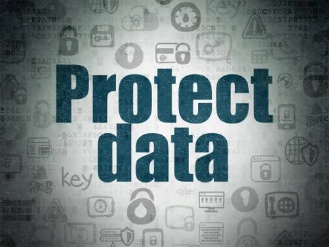 Privacy concept: Protect Data on Digital Data Paper background Stock Illustration