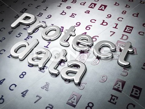 Privacy concept: Protect Data on Hexadecimal Code background: Royalty ...