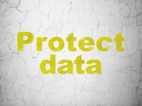Privacy concept: Protect Data on wall background Stock Illustration