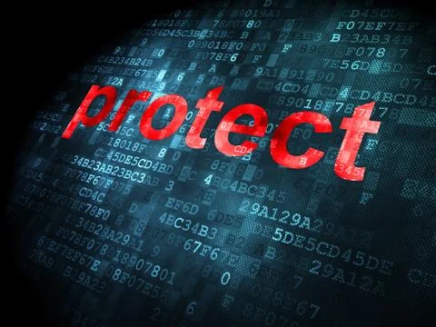 Privacy concept: Protect on digital background 스톡 일러스트