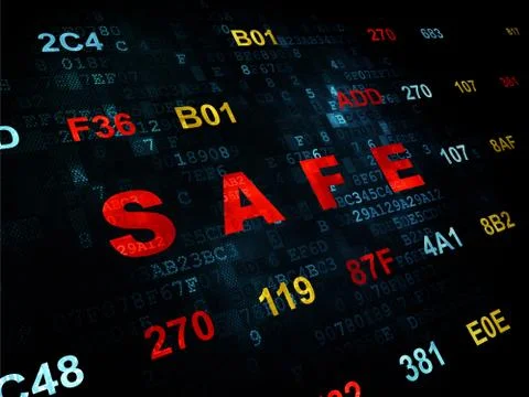 Privacy concept: Safe on Digital background 库存插图