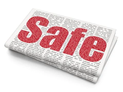 Privacy concept: Safe on Newspaper background Illustrazione stock