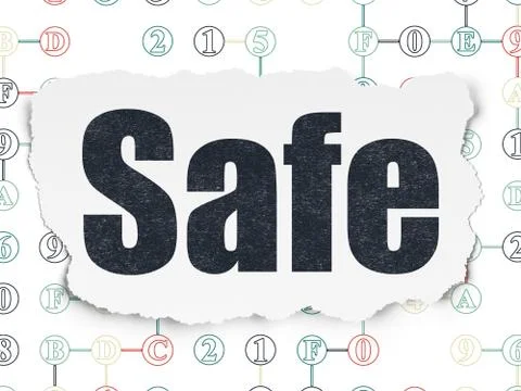 Privacy concept: Safe on Torn Paper background Stock-Illustration