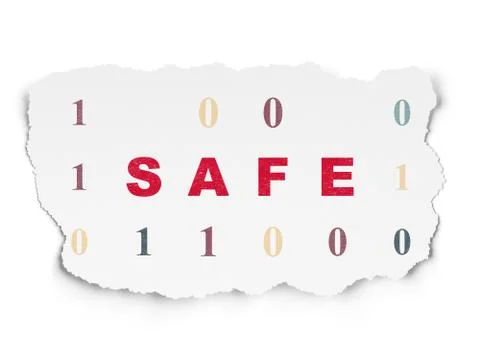 Privacy concept: Safe on Torn Paper background 스톡 일러스트