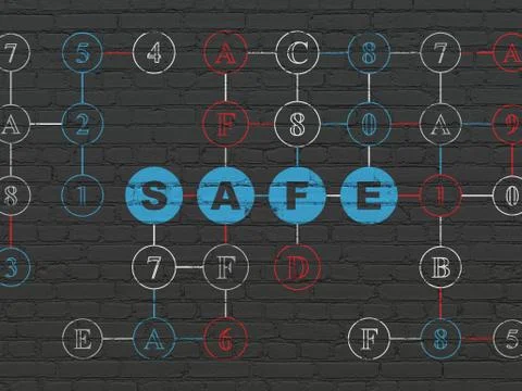 Privacy concept: Safe on wall background Stock Illustration