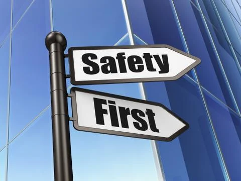 Privacy concept: Safety First on Building background Stock Illustration