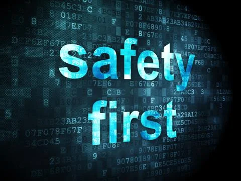 Privacy concept: Safety First on digital background Stock Illustration