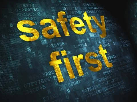 Privacy concept: Safety First on digital background Illustrazione stock