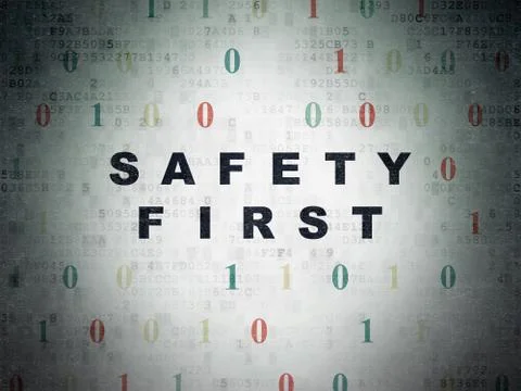 Privacy concept: Safety First on Digital Paper background Stock Illustration