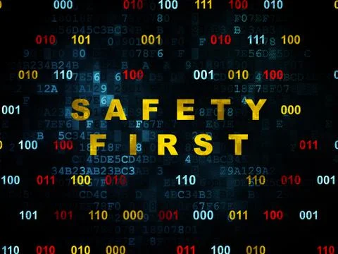 Privacy concept: Safety First on Digital background Stock Illustration
