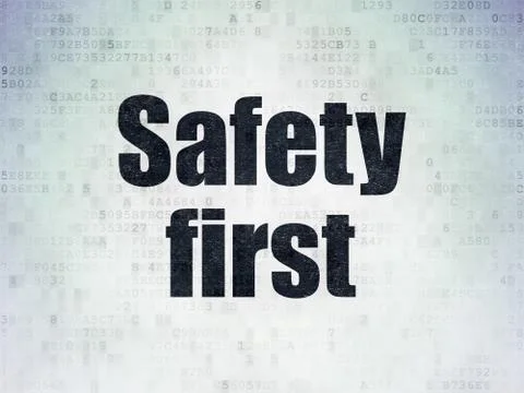 Privacy concept: Safety First on Digital Data Paper background Stock Illustration