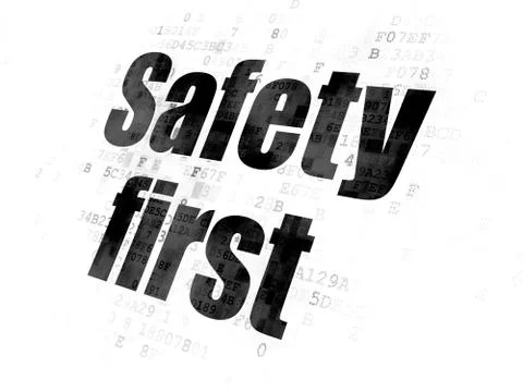 Privacy concept: Safety First on Digital background Stock Illustration
