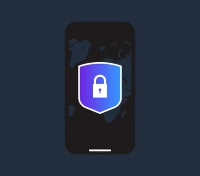 Privacy concept secure vpn online connection personal data protection world map. Illustration