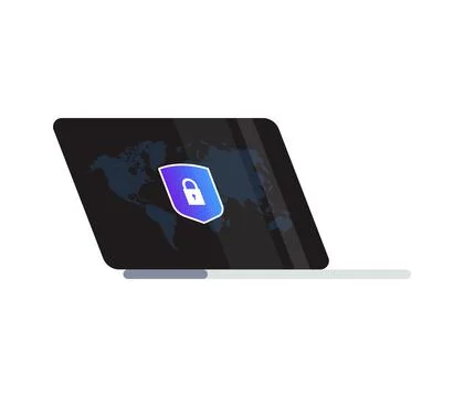 Privacy concept secure vpn online connection personal data protection world map. Stock Illustration