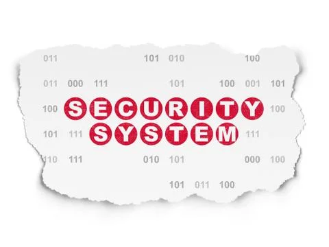 Privacy concept: Security System on Torn Paper background Illustrazione stock