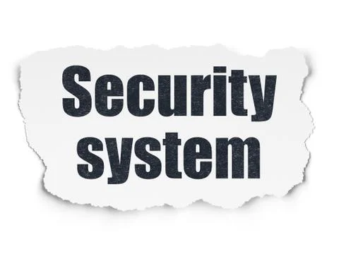 Privacy concept: Security System on Torn Paper background Stock Illustration