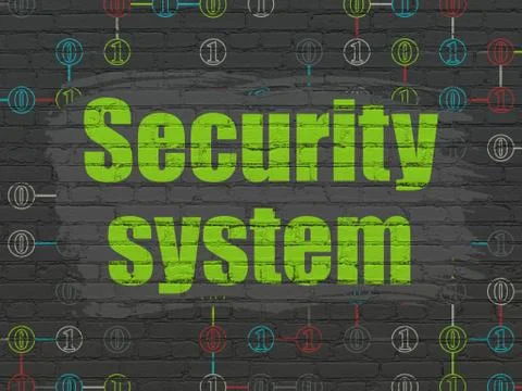 Privacy concept: Security System on wall background Stock Illustration