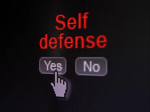 Privacy concept: Self Defense on digital computer screen イラスト素材