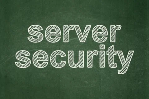 Privacy concept: Server Security on chalkboard background Illustrazione stock