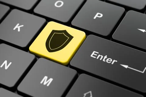 Privacy concept: Shield on computer keyboard background イラスト素材