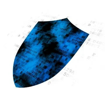 Privacy concept: Shield on Digital background 库存插图