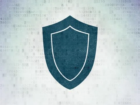 Privacy concept: Shield on Digital Paper background イラスト素材