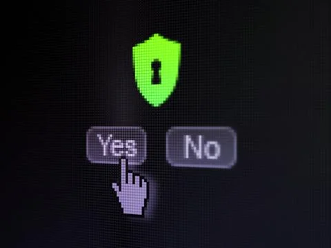 Privacy concept: Shield With Keyhole on digital computer screen イラスト素材