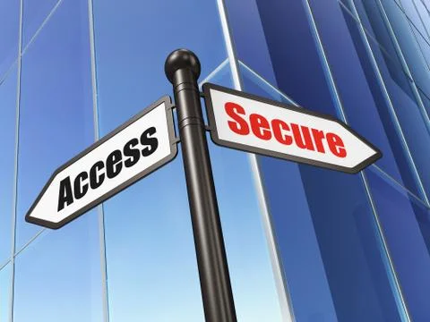 Privacy concept: sign Secure Access on Building background 库存插图
