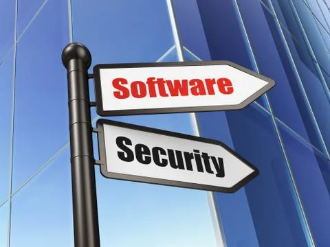 Privacy concept: sign Software Security on Building background Stock-Illustration