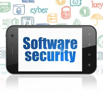 Privacy concept: Smartphone with Software Security on display Illustrazione stock