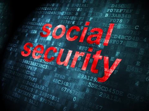 Privacy concept: Social Security on digital background Stock Illustration